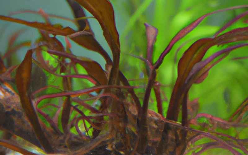 Folgen von braunen Aquarium Pflanzen und Braunalgen